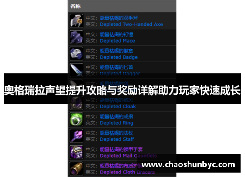 奥格瑞拉声望提升攻略与奖励详解助力玩家快速成长